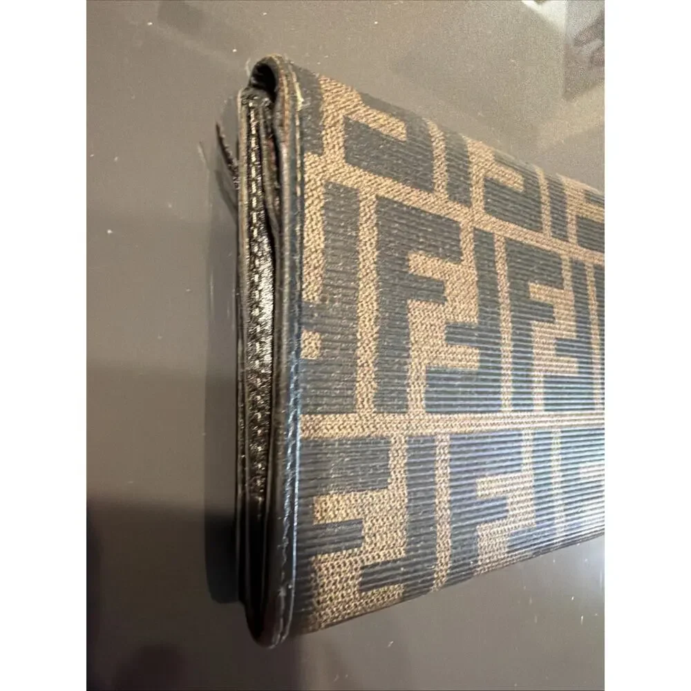 Fendi Women Vintage Logo Monogram Wallet Needs Repair